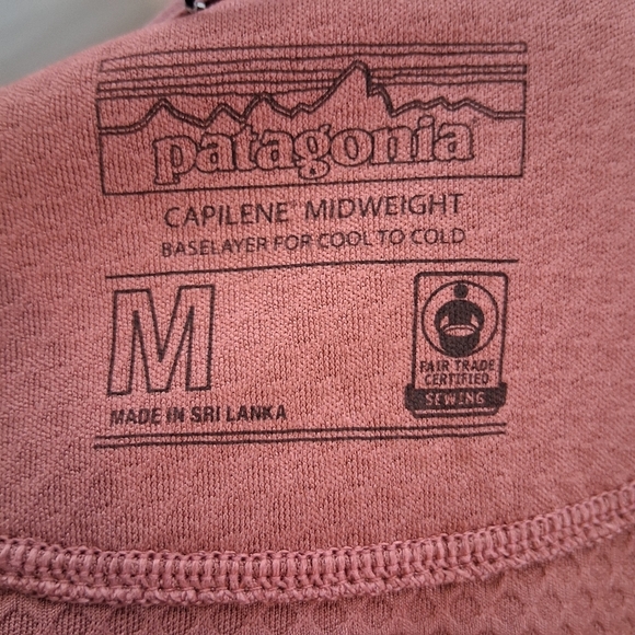 Patagonia Capilene Midweight Zip - Neck Top In Rosehip Size Medium - Picture 8 of 9